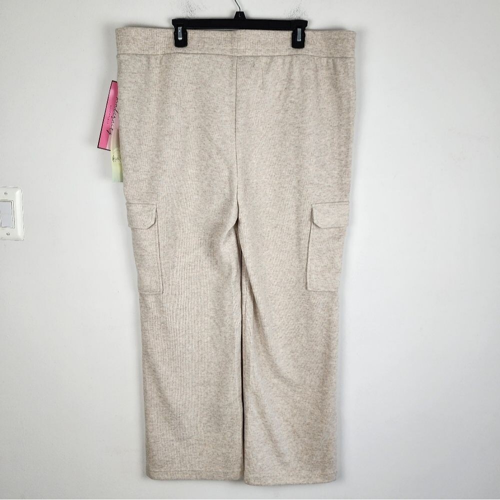 First Kick Maternity Sweatpants Cargo Pants Wide Leg Joggers Cream Size XL - Picture 3 of 15